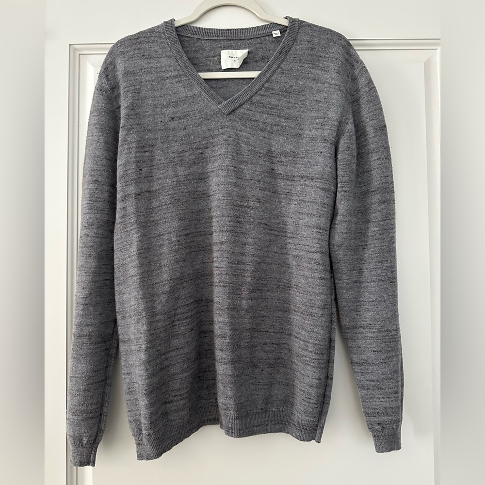 Billy Reid Men’s Gray V Neck Wool Sweater Size M